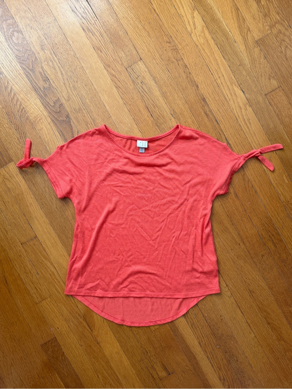 a new day Coral Short-Sleeve Tee with Sleeve Ties - size small